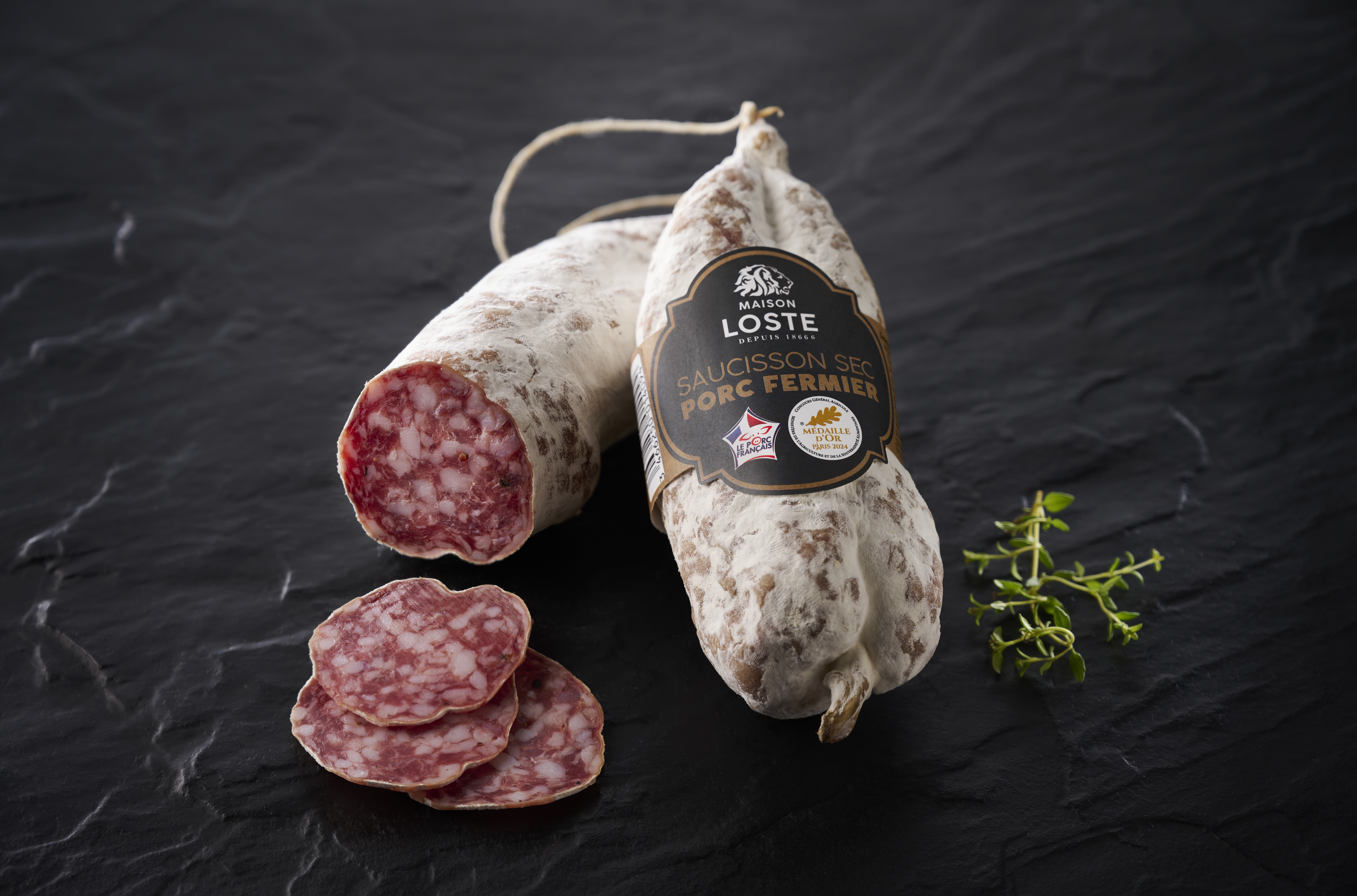 saucisson sec porc fermier Maison Loste